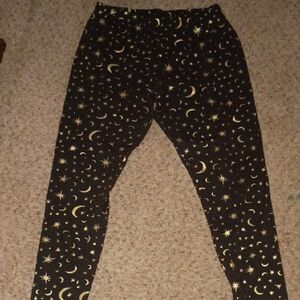 No Boundaries Black and Gold Celestial Leggings